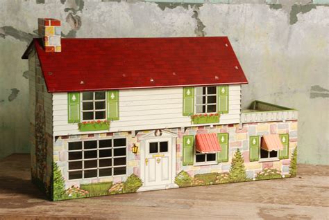 old doll houses metal|metal dollhouse from the 1950s.